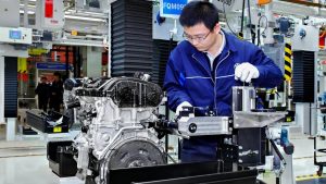 a typical China worker in partner company manufacturing for the American market